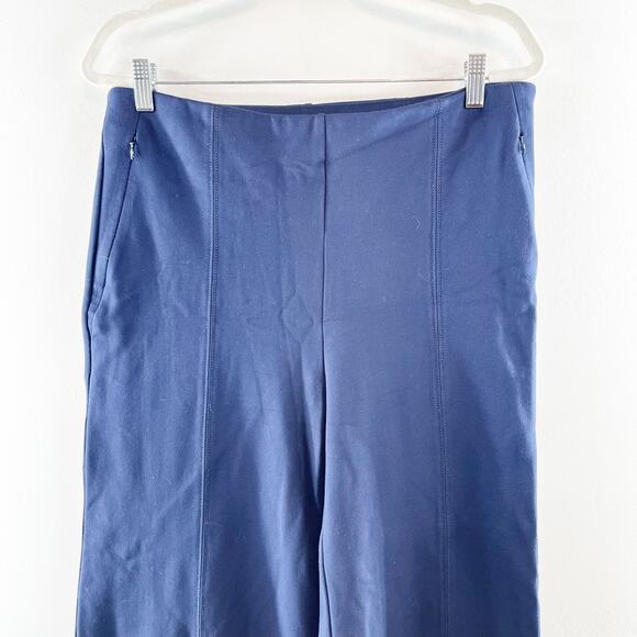 LOFT Ponte High Rise Wide Leg Trouser Pants Navy Blue Large - Picture 4 of 12